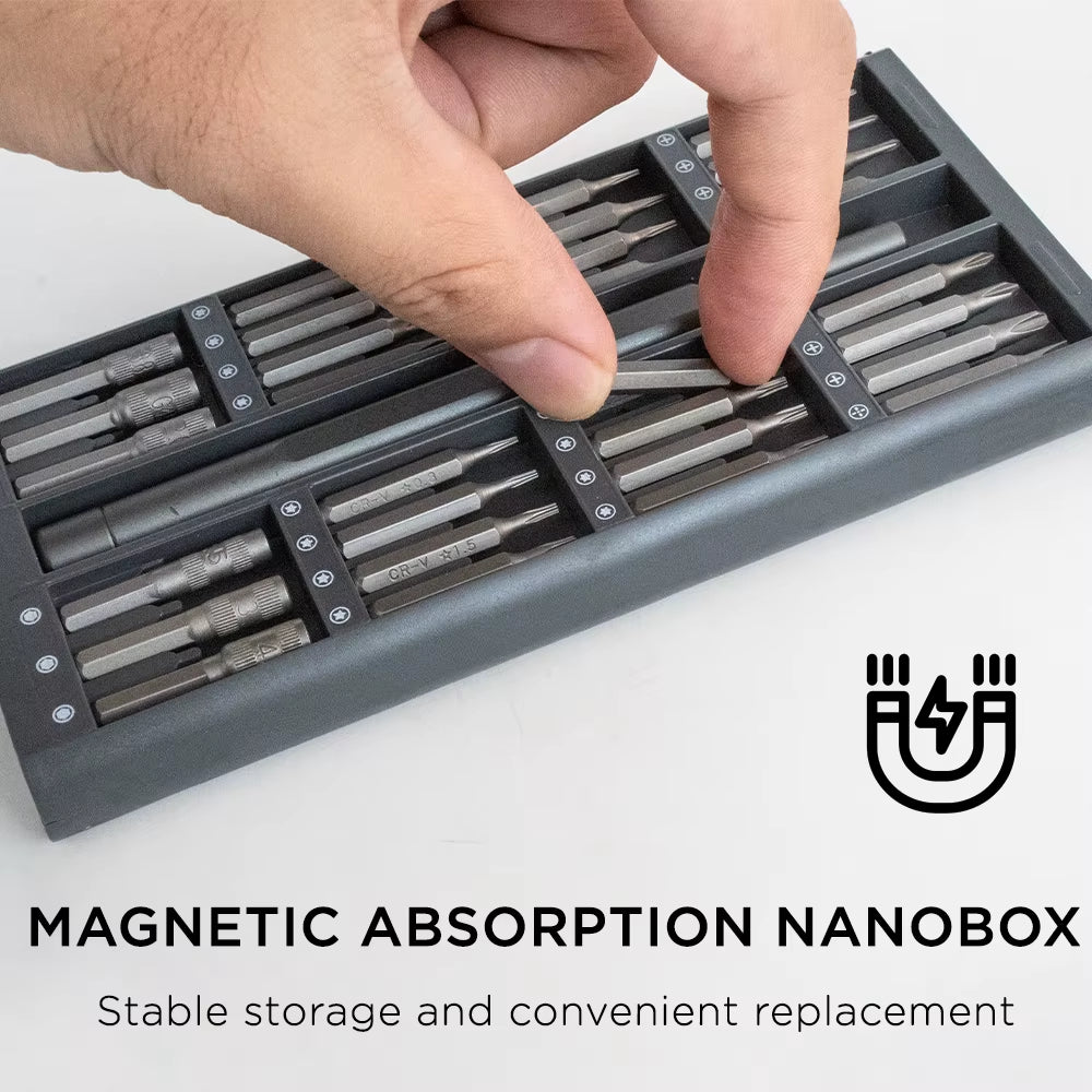 Kit de Destornilladores de Precisión Magnéticos 63 en 1