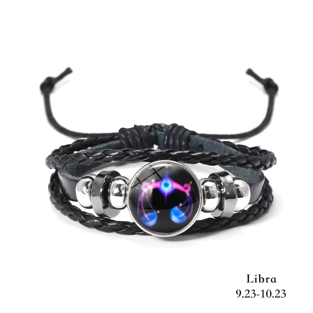 Pulsera de Cuero con Signo Zodiacal Luminoso