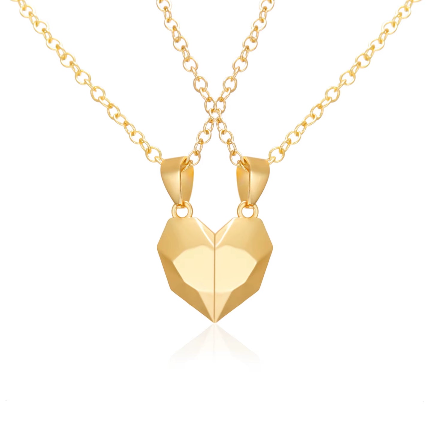 2Pcs Magnetic Heart Couple Necklace for Women Men Lover Valentine'S Day Wedding Anniversary Best Friend Party Jewelry Gifts