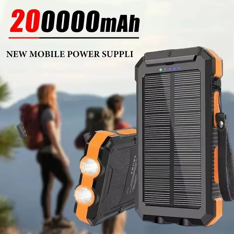 Power Bank Solar de Alta Capacidad 200000 mAh