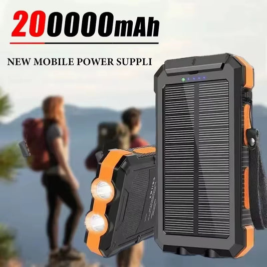 Power Bank Solar de Alta Capacidad 200000 mAh
