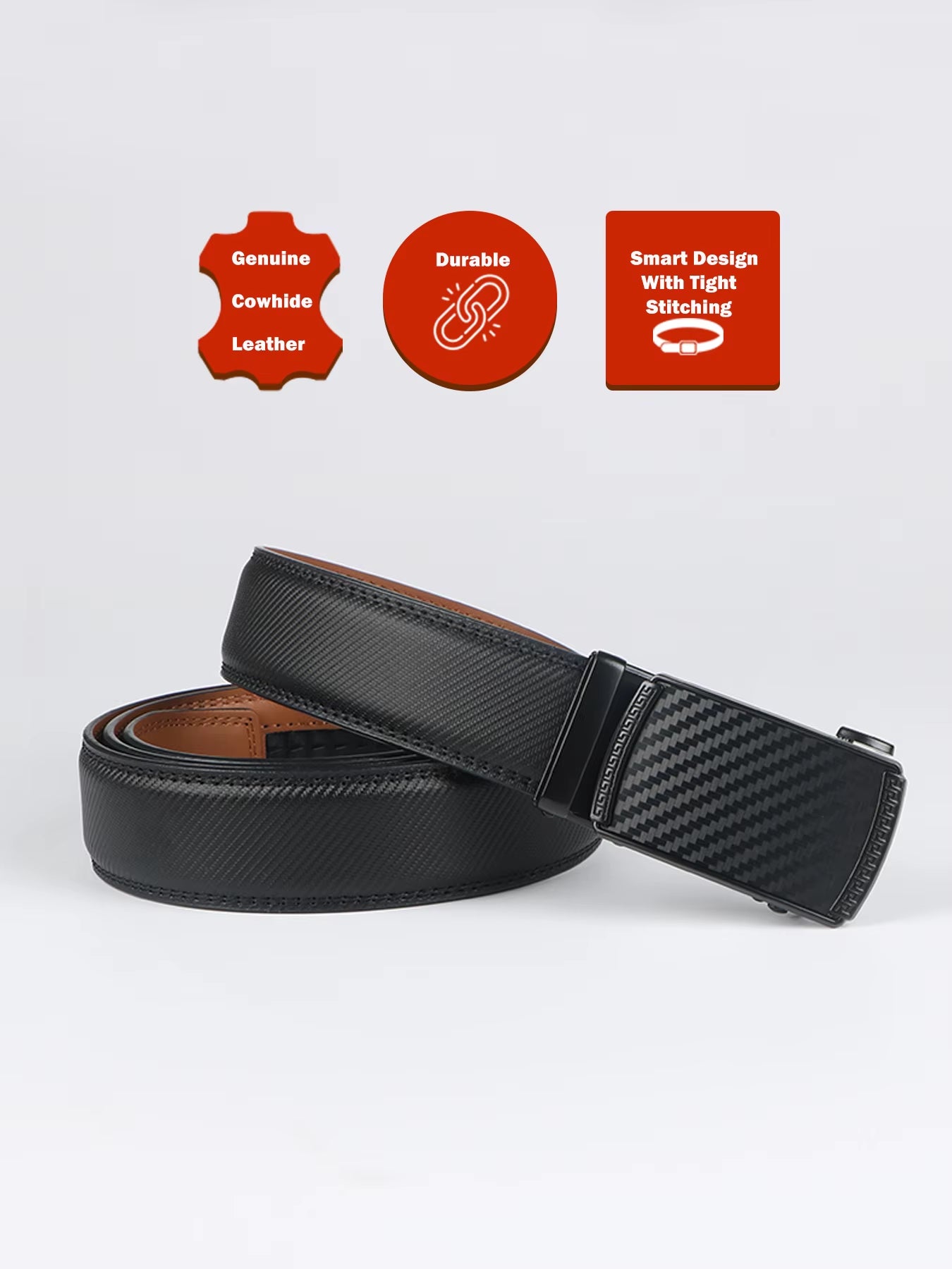 Cinturón Elegante de Cuero Auténtico para Hombre