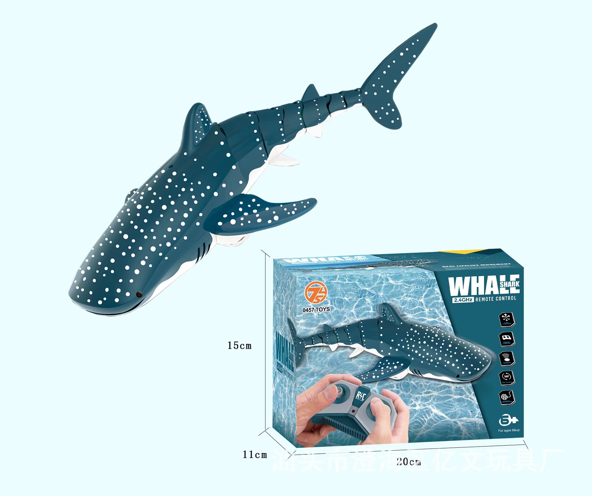 Tiburón a Control Remoto con Luces y Efecto de Agua