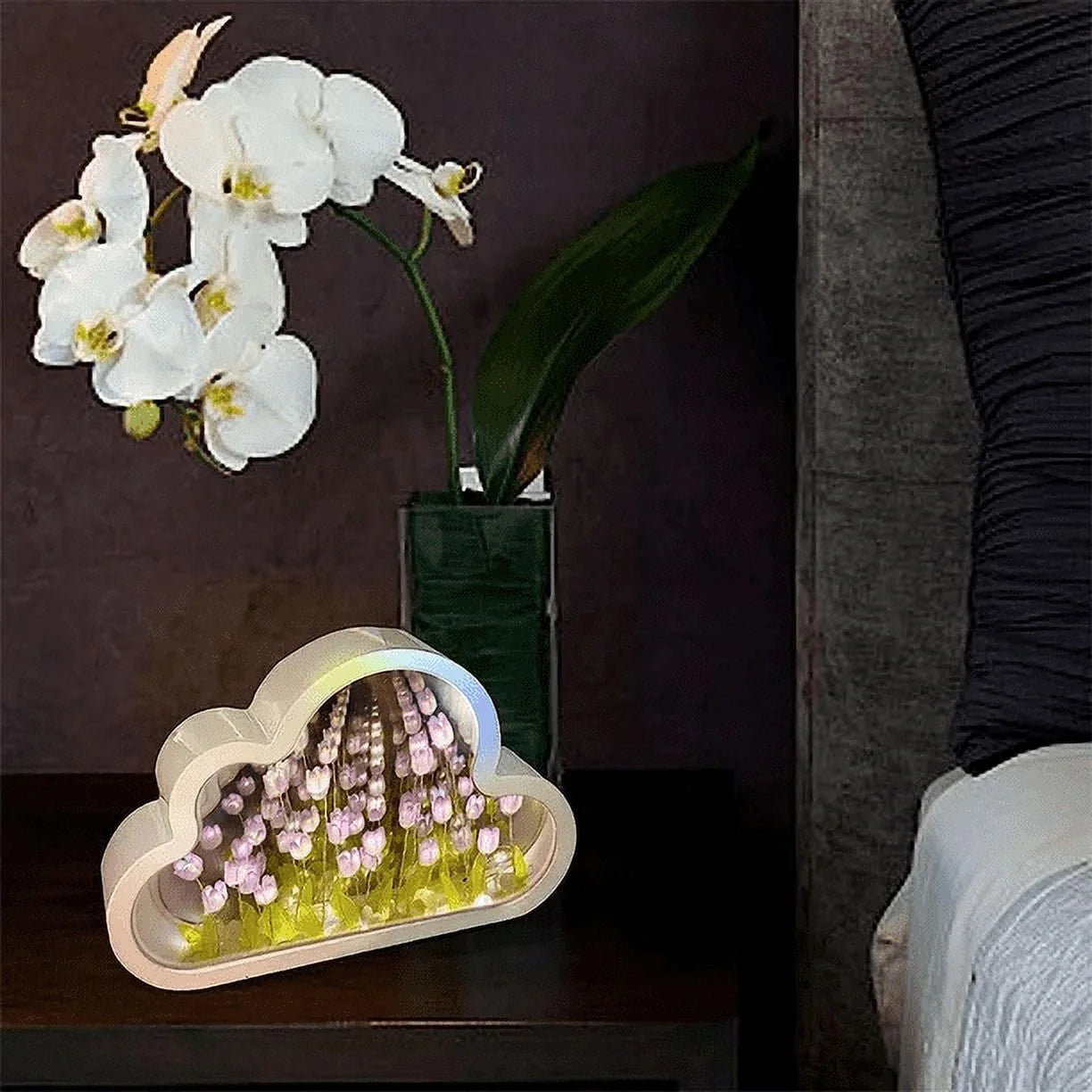 Lámpara Decorativa Tulipán Púrpura con Espejo