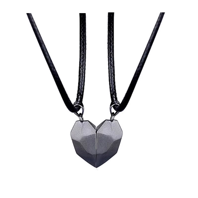 2Pcs Magnetic Heart Couple Necklace for Women Men Lover Valentine'S Day Wedding Anniversary Best Friend Party Jewelry Gifts